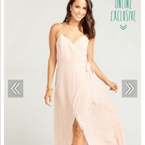 Dusty Blush Crisp Mariah Wrap Dress